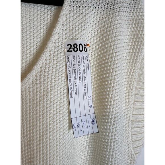 Lucky Brand Sweater Ivory Vest Womens M Knit Pullover V Neck Sleeveless Casual - Picture 7 of 7